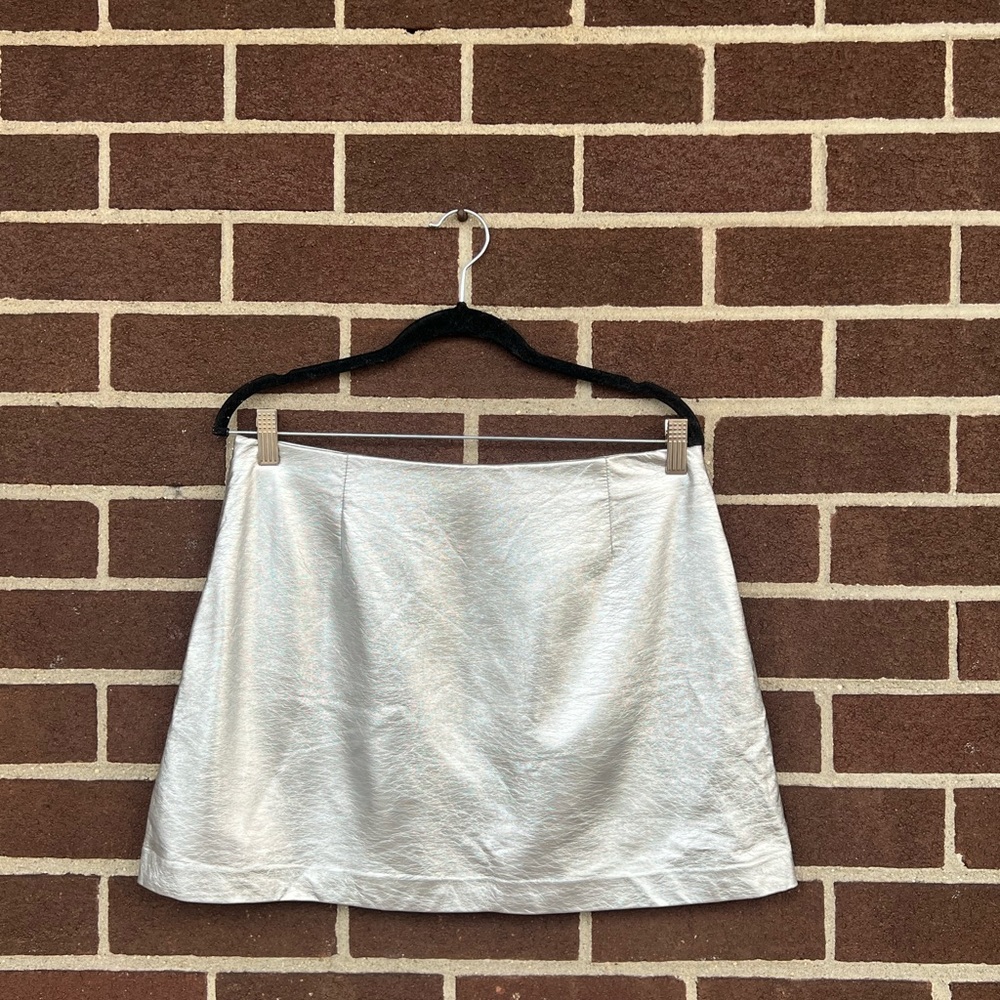 Zara Silver Metallic Mini Skirt